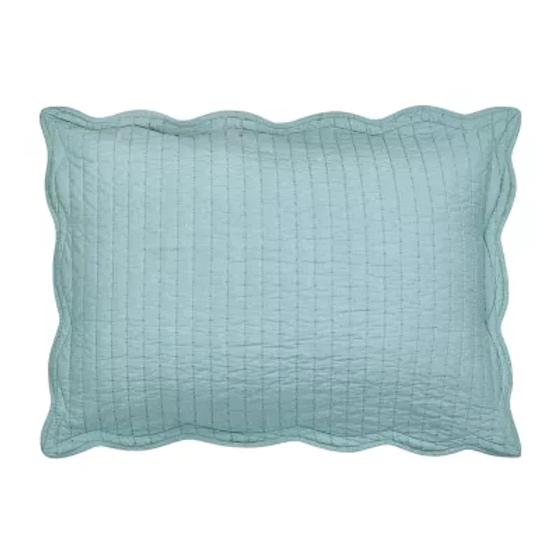 spartina 449 Mystic Moss Damask 3-pc. Floral Quilt Set