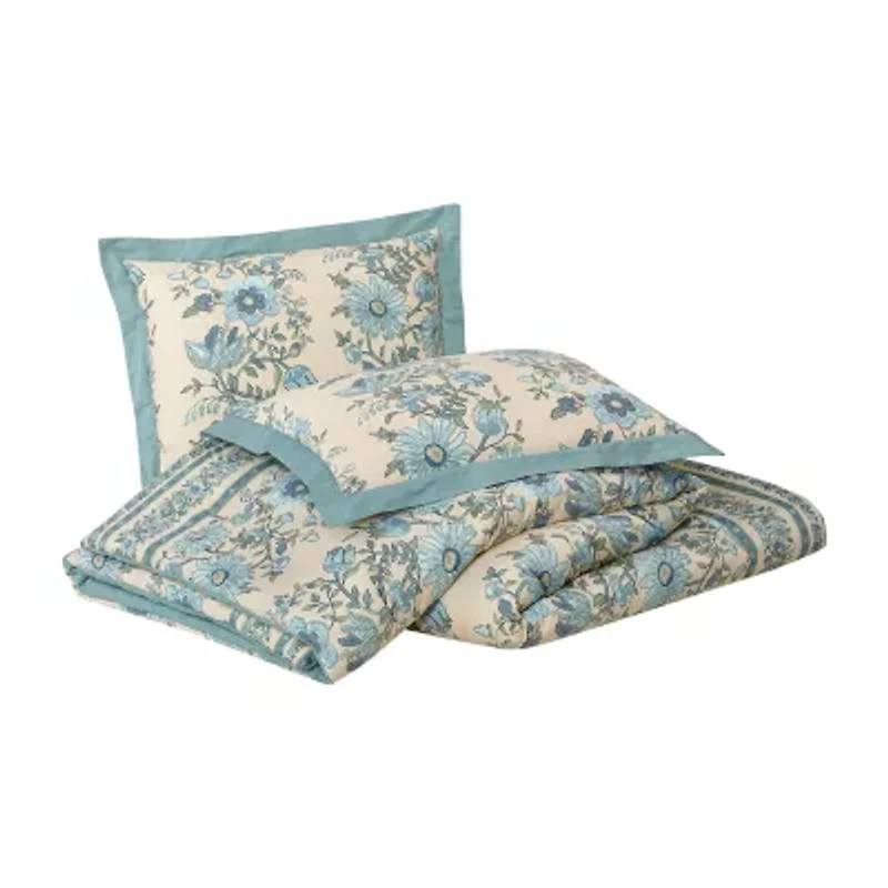 spartina 449 Mystic Moss 3-Piece 3-pc. Floral Reversible Comforter Set