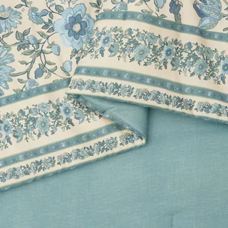 spartina 449 Mystic Moss 3-Piece 3-pc. Floral Reversible Comforter Set