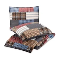 Modern Heirloom Cabin Patchwork 3-Piece 3-pc. Plaid Quilt Set