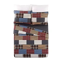 Modern Heirloom Cabin Patchwork 3-Piece 3-pc. Plaid Quilt Set