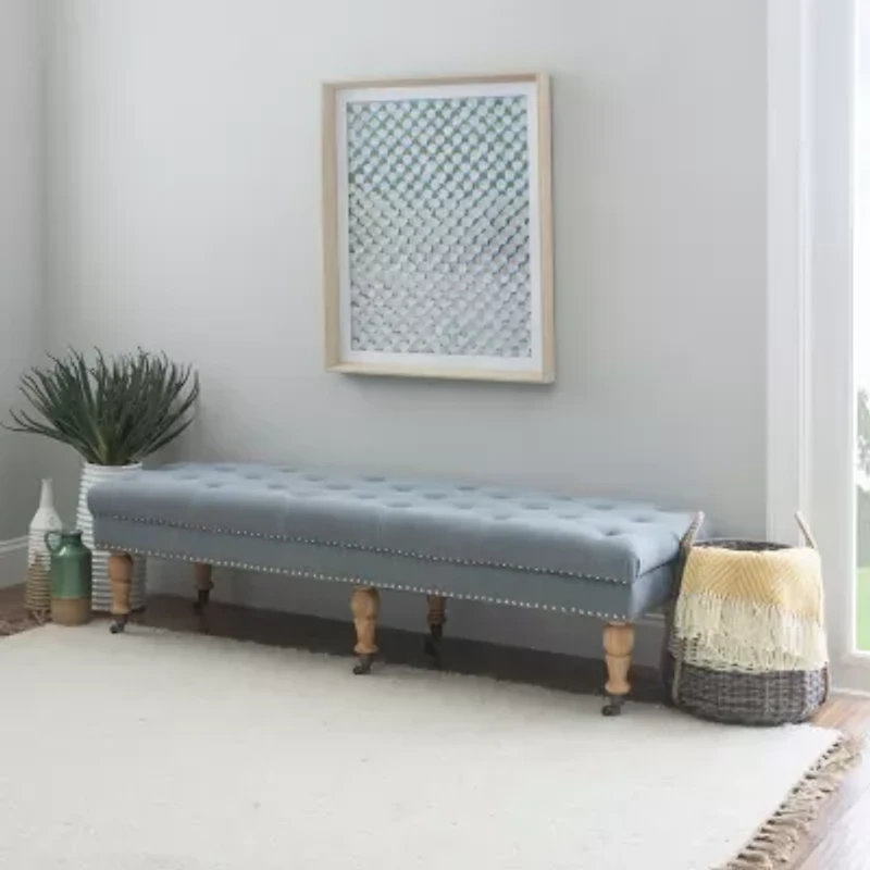 Tufted & Nailhead Accent Bench