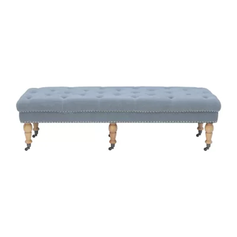 Tufted & Nailhead Accent Bench