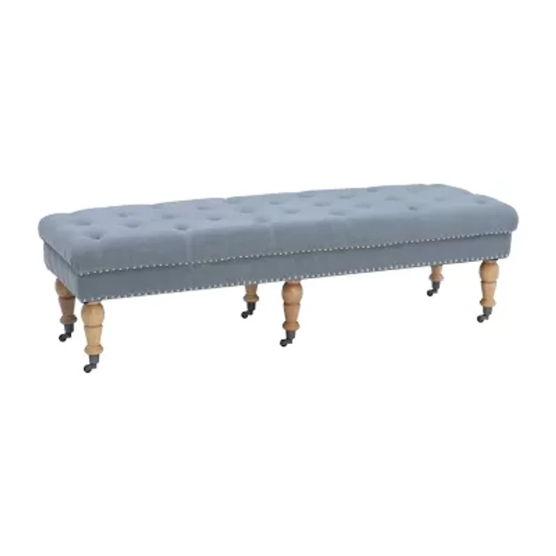 Tufted & Nailhead Accent Bench