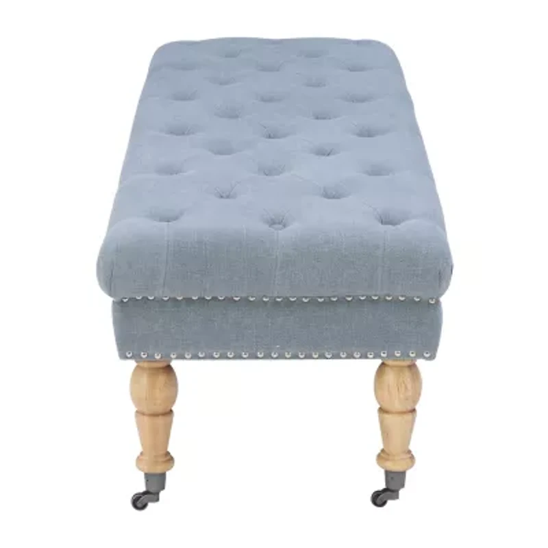 Tufted & Nailhead Accent Bench