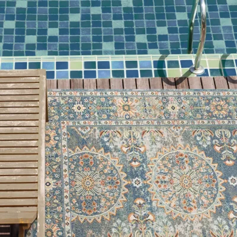 Amer Rugs Bethleham Seia Bordered Indoor Outdoor Rectangular Accent Rug