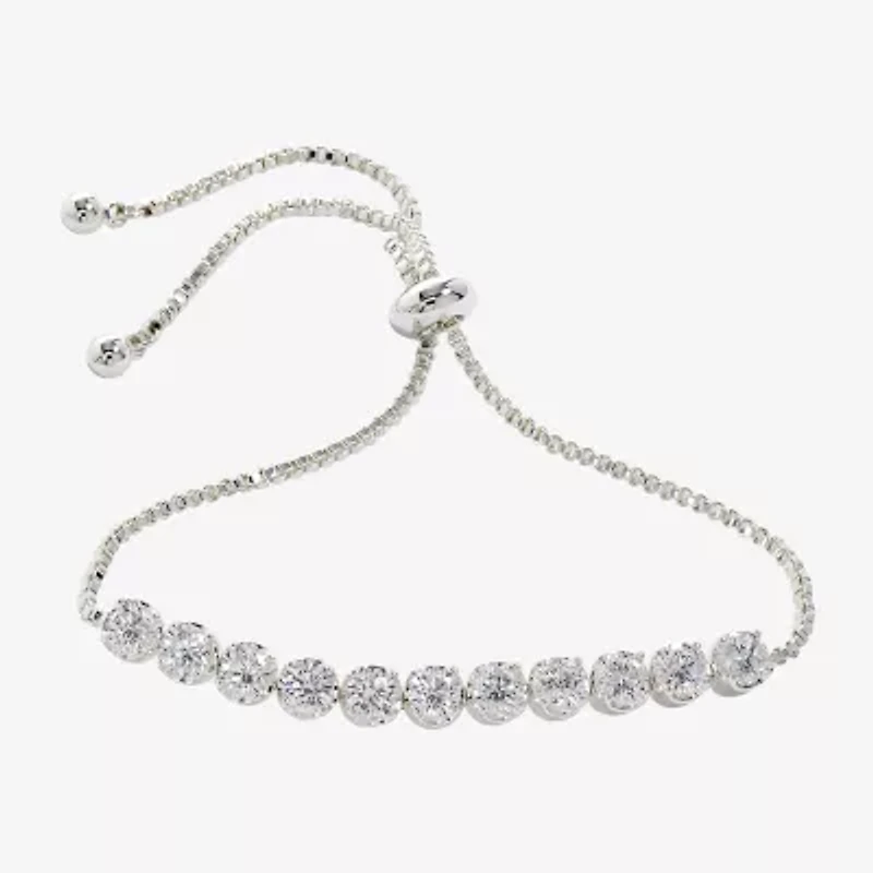 Sparkle Allure Womens Cubic Zirconia Bolo Bracelet