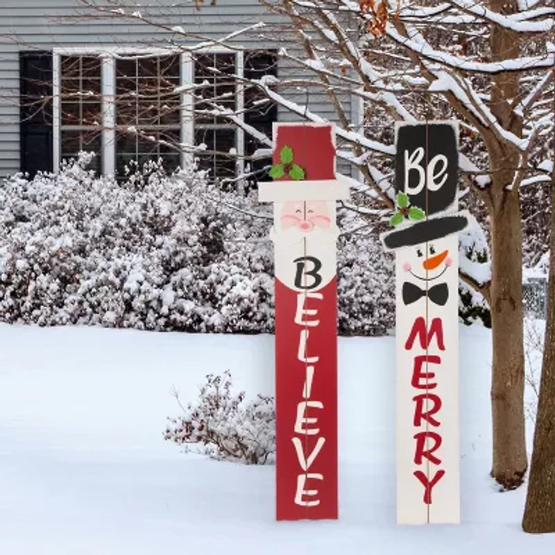Glitzhome 42 Inch Christmas Porch Sign