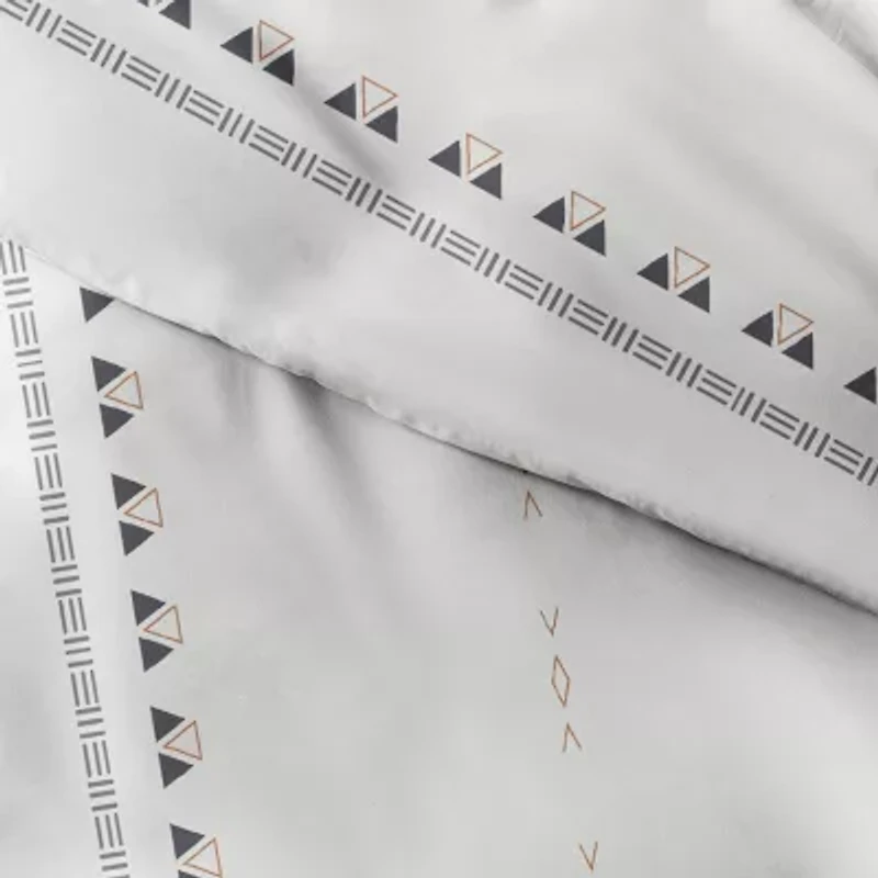 Casual Comfort Natural Geo Lines Patterned Duvet Cover Set