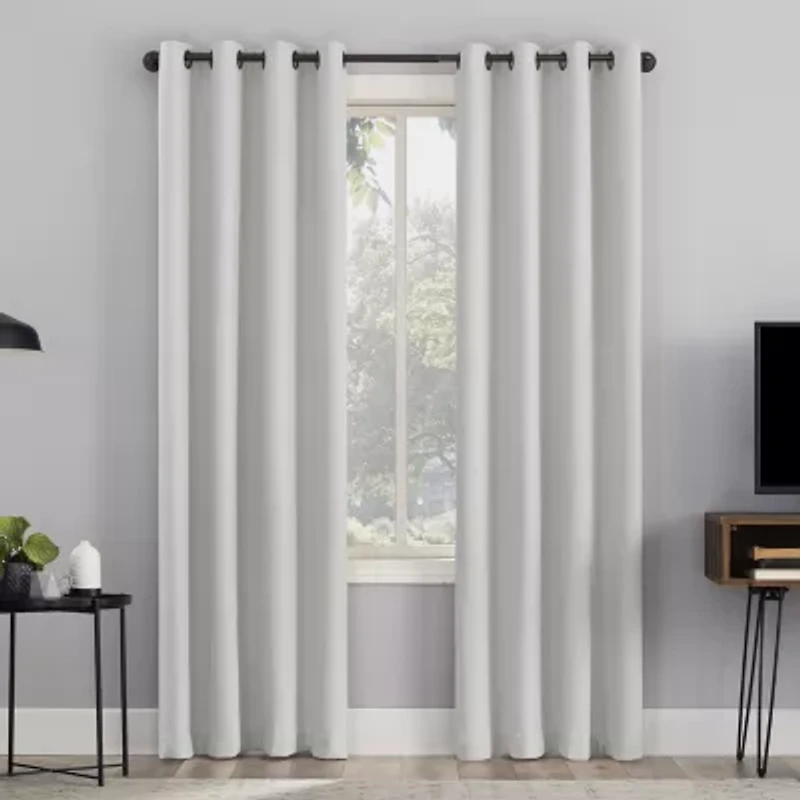 Sun Zero Channing Grommet Top Energy Saving 100% Blackout Single Curtain Panel