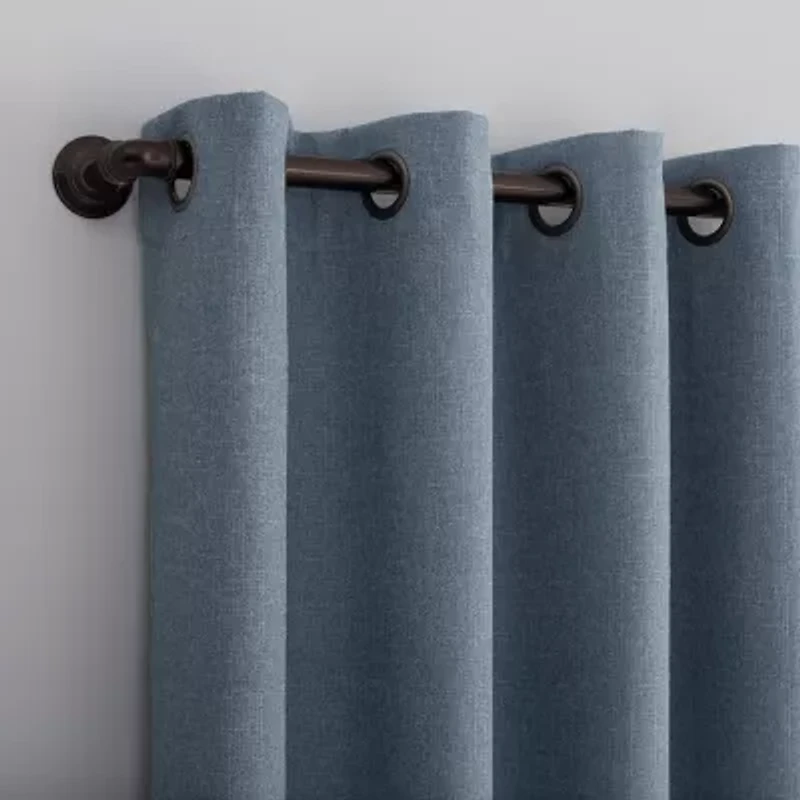 Sun Zero Channing Grommet Top Energy Saving 100% Blackout Single Curtain Panel