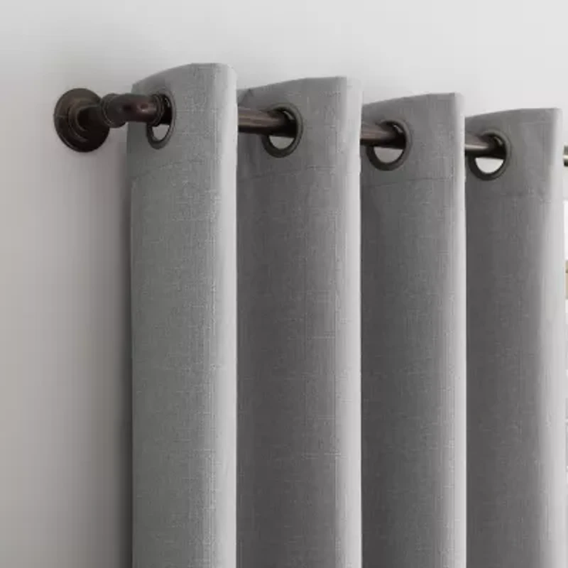 Sun Zero Channing Grommet Top Energy Saving 100% Blackout Single Curtain Panel