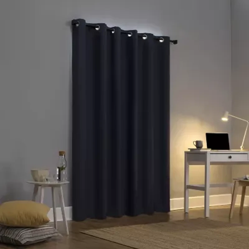 Sun Zero Cyrus Grommet Top Energy Saving 100% Blackout Single Curtain Panel