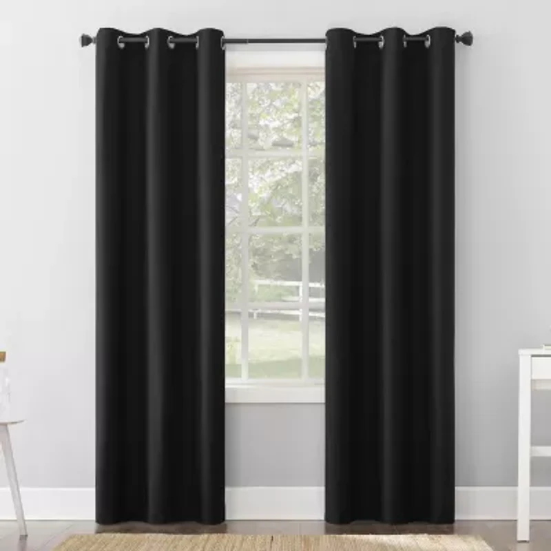 Sun Zero Cyrus Grommet Top Energy Saving 100% Blackout Single Curtain Panel