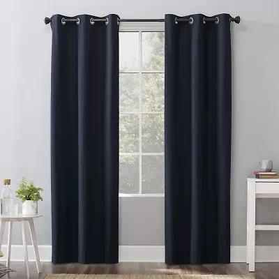 Sun Zero Cyrus Grommet Top Energy Saving 100% Blackout Single Curtain Panel