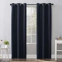 Sun Zero Cyrus Grommet Top Energy Saving 100% Blackout Single Curtain Panel