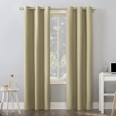 Sun Zero Cyrus Grommet Top Energy Saving 100% Blackout Single Curtain Panel