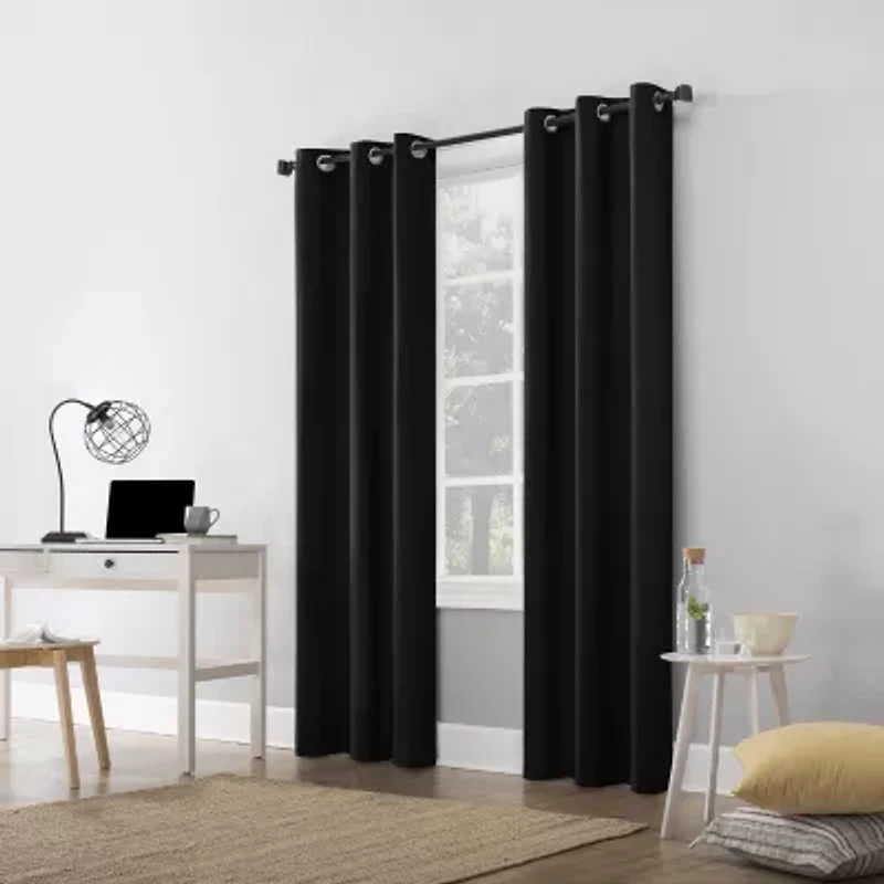 Sun Zero Cyrus Grommet Top Energy Saving 100% Blackout Single Curtain Panel