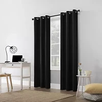 Sun Zero Cyrus Grommet Top Energy Saving 100% Blackout Single Curtain Panel