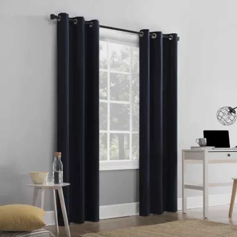 Sun Zero Cyrus Grommet Top Energy Saving 100% Blackout Single Curtain Panel
