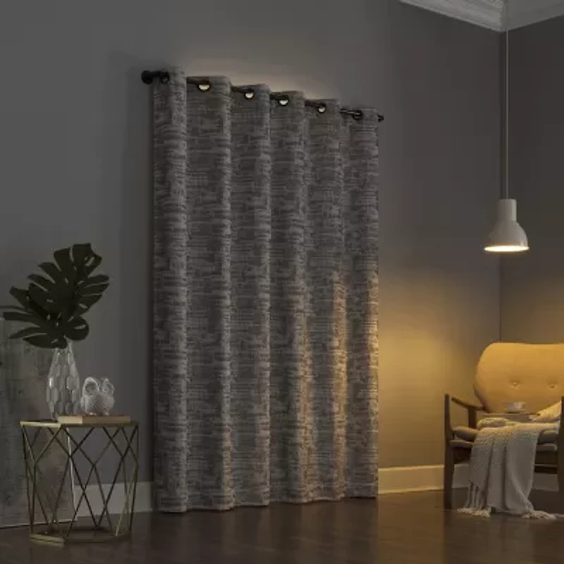 Sun Zero Parrish Grommet Top Energy Saving 100% Blackout Single Curtain Panel