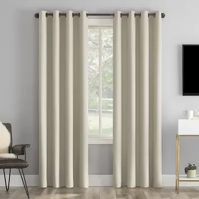 Sun Zero Tyrell Grommet Top Energy Saving 100% Blackout Single Curtain Panel
