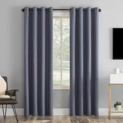 Sun Zero Tyrell Grommet Top Energy Saving 100% Blackout Single Curtain Panel