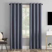 Sun Zero Tyrell Grommet Top Energy Saving 100% Blackout Single Curtain Panel
