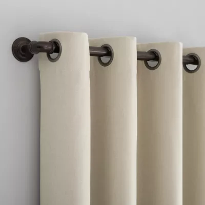 Sun Zero Tyrell Grommet Top Energy Saving 100% Blackout Single Curtain Panel