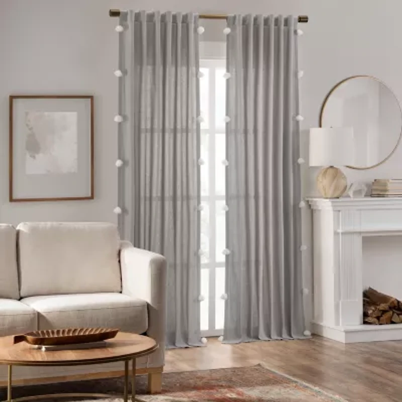 Mercantile Ardmore Rod Pocket Back Tab Light-Filtering Single Curtain Panel