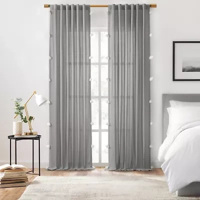 Mercantile Ardmore Rod Pocket Back Tab Light-Filtering Single Curtain Panel