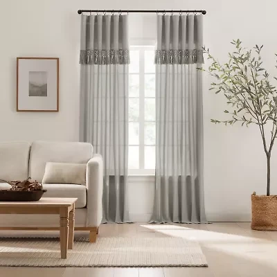 Mercantile Lucinda Ring Top Light-Filtering Single Curtain Panel