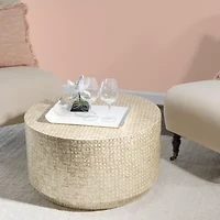 Porada Modern Gold and Ivory Coffee Table