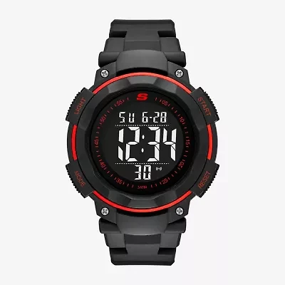 Skechers Ruhland Mens Chronograph Digital Black Strap Watch Sr1022