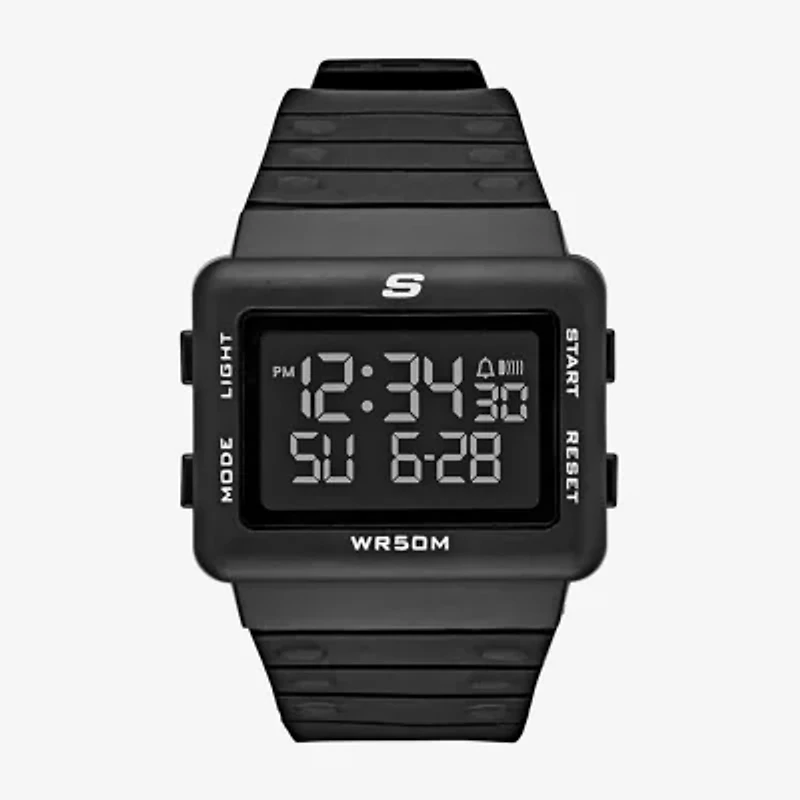 Skechers Larson Mens Chronograph Digital Black Strap Watch Sr1077