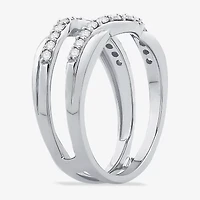 Womens 1/ CT. T.W. Natural White Diamond 10K Gold Wedding Ring Guard