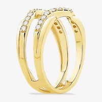 Womens 1/ CT. T.W. Natural White Diamond 10K Gold Wedding Ring Guard