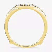 Womens 1/ CT. T.W. Natural White Diamond 10K Gold Wedding Ring Guard