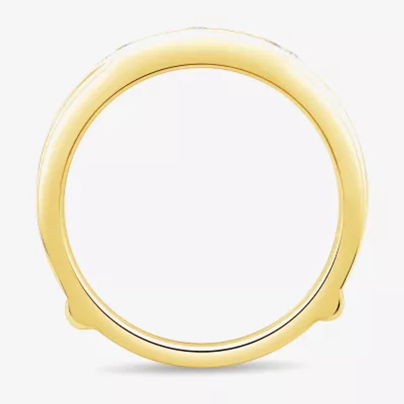 Womens 1/5 CT. Natural White Diamond 10K Gold Wedding Ring Guard