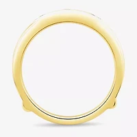 Womens 1/5 CT. Natural White Diamond 10K Gold Wedding Ring Guard