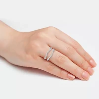 Womens 1/ CT. T.W. Natural White Diamond 10K Gold Wedding Ring Guard