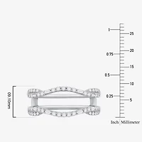 Womens 1/ CT. T.W. Natural White Diamond 10K Gold Wedding Ring Guard