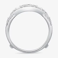 Womens 1/ CT. T.W. Natural White Diamond 10K Gold Wedding Ring Guard