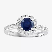 Effy  Womens 1/7 CT. T.W. Genuine Blue Sapphire Sterling Silver Cocktail Ring