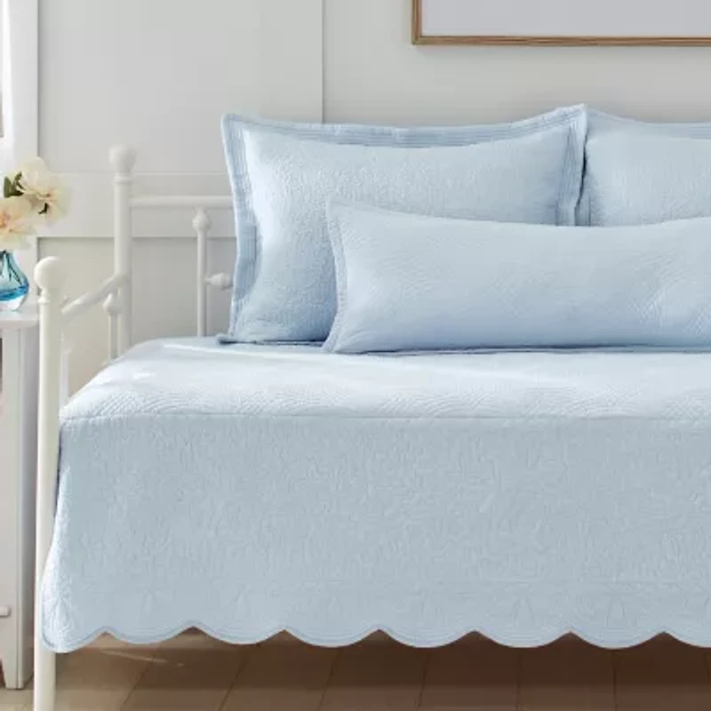 Laura Ashley Solid Trellis Daybed Cover Set
