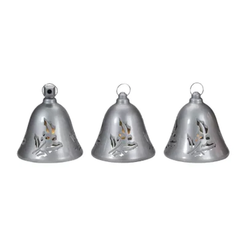 Northlight 6.5" Musical Silver Bells 3-pc. Christmas Tabletop Decor