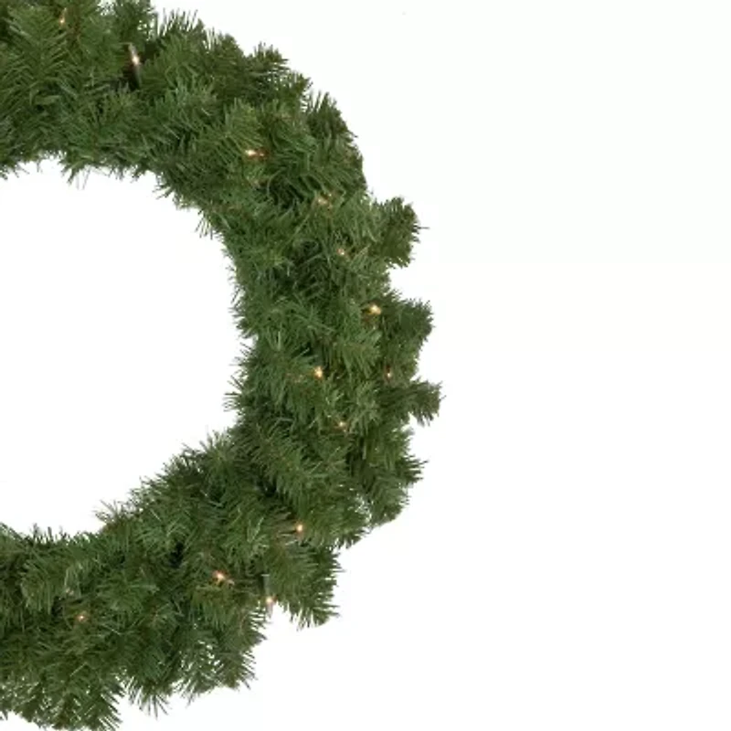 Northlight Dorchester Pine Artificial 24-Inch Clear Lights Pre-Lit Wreath