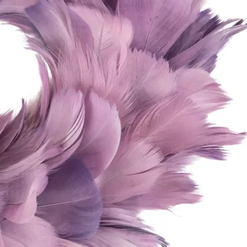 Northlight Layered Purple Feather 10-Inch Unlit Wreath