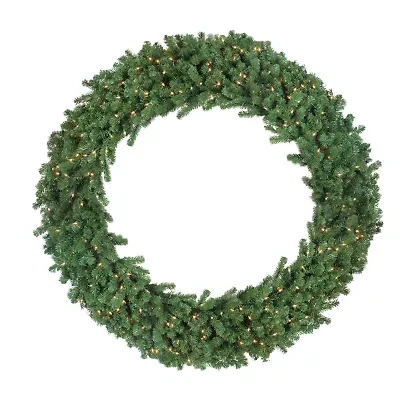 Northlight Green Deluxe Windsor Pine Artificial 72-Inch Clear Lights Pre-Lit Wreath