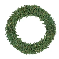 Northlight Green Deluxe Windsor Pine Artificial 72-Inch Clear Lights Pre-Lit Wreath